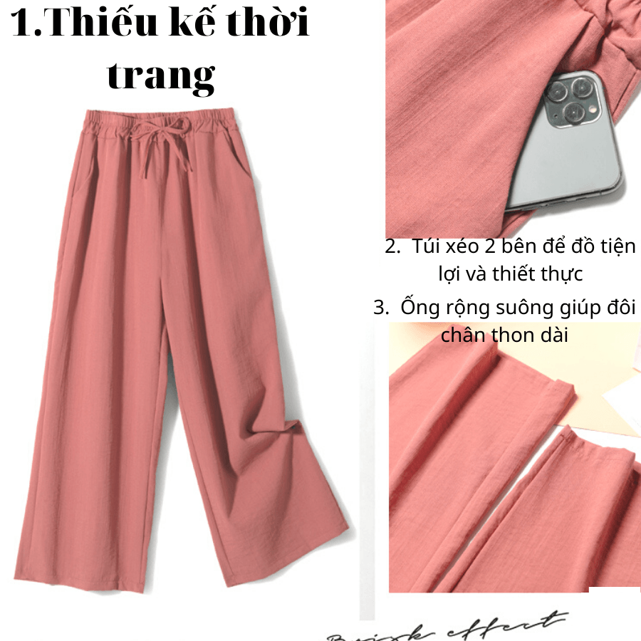 Quần đũi nữ VARIO ống rộng mềm mịn, thoáng mát VR20-01 - Ảnh 3