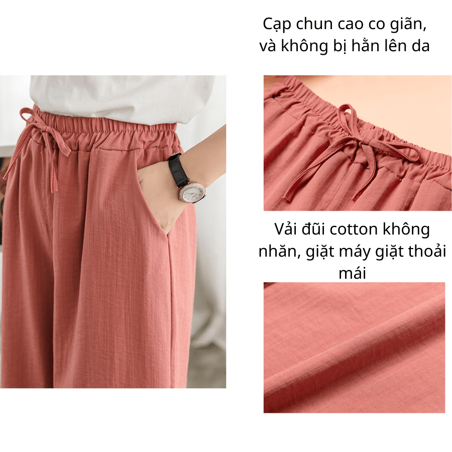 Quần đũi nữ VARIO ống rộng mềm mịn, thoáng mát VR20-01 - Ảnh 4