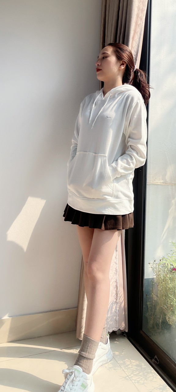 Áo Hoodie nữ VARIO vải nỉ cotton cào lông, trơn có mũ, ấm áp dành cho mùa thu đông trẻ trung VH22-01