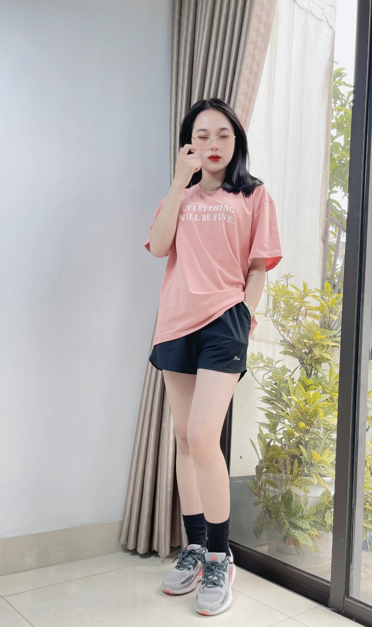 Áo thun nữ cổ tròn VARIO in chữ phong cách hàn quốc, kiểu dáng freesize vải cotton dày thấm hút mồ hôi VT23-06 - Ảnh 7