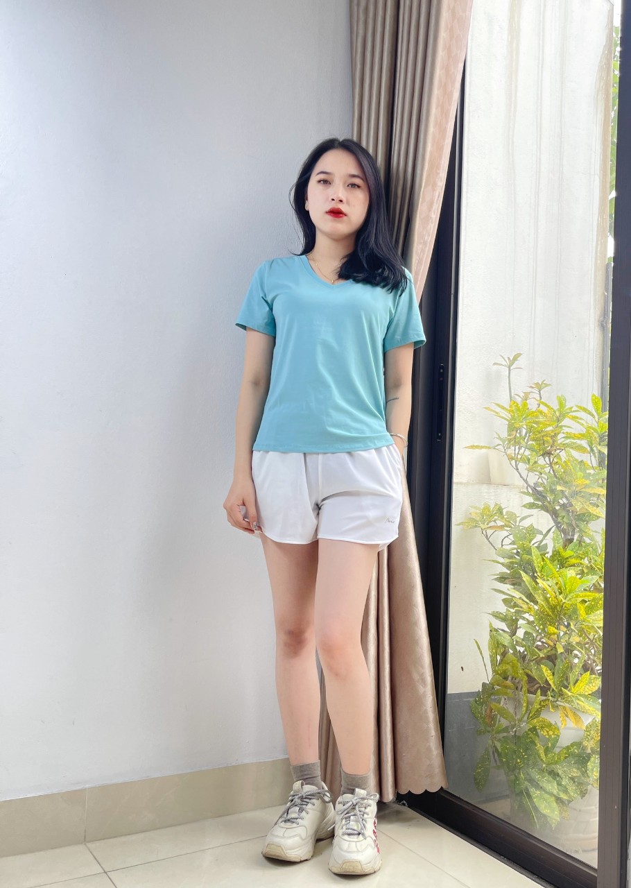 Áo phông nữ cổ tim vải cotton VT23-02 - Ảnh 9