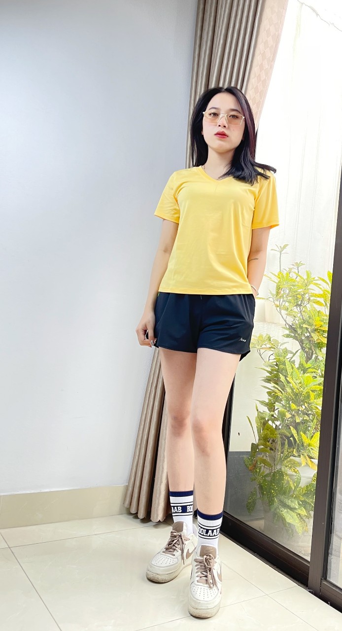 Áo phông nữ cổ tim vải cotton VT23-02 - Ảnh 8