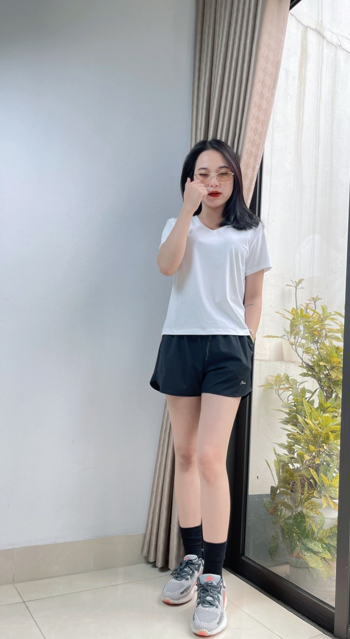 Áo phông nữ cổ tim vải cotton VT23-02 - Ảnh 5