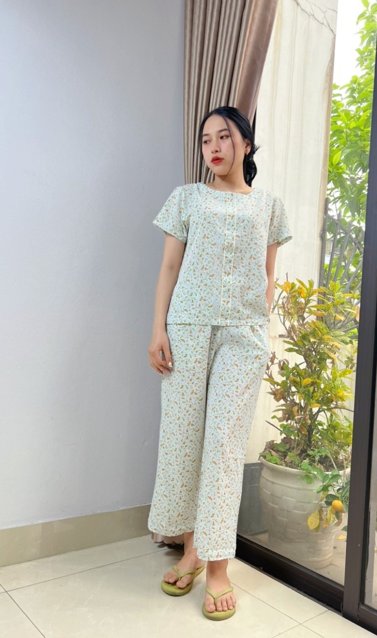 BỘ LANH LỤA TRUNG TUỔI NỮ HỌA TIẾT NHÍ 3D VARIO VB23-12 - Ảnh 4