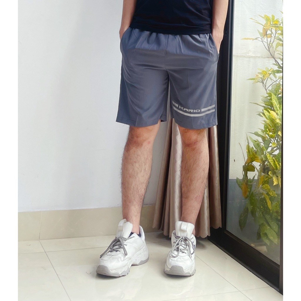 Quần đùi nam thể thao KARIO vải gió co giãn tiện dụng in logo KD30 - Ảnh 6