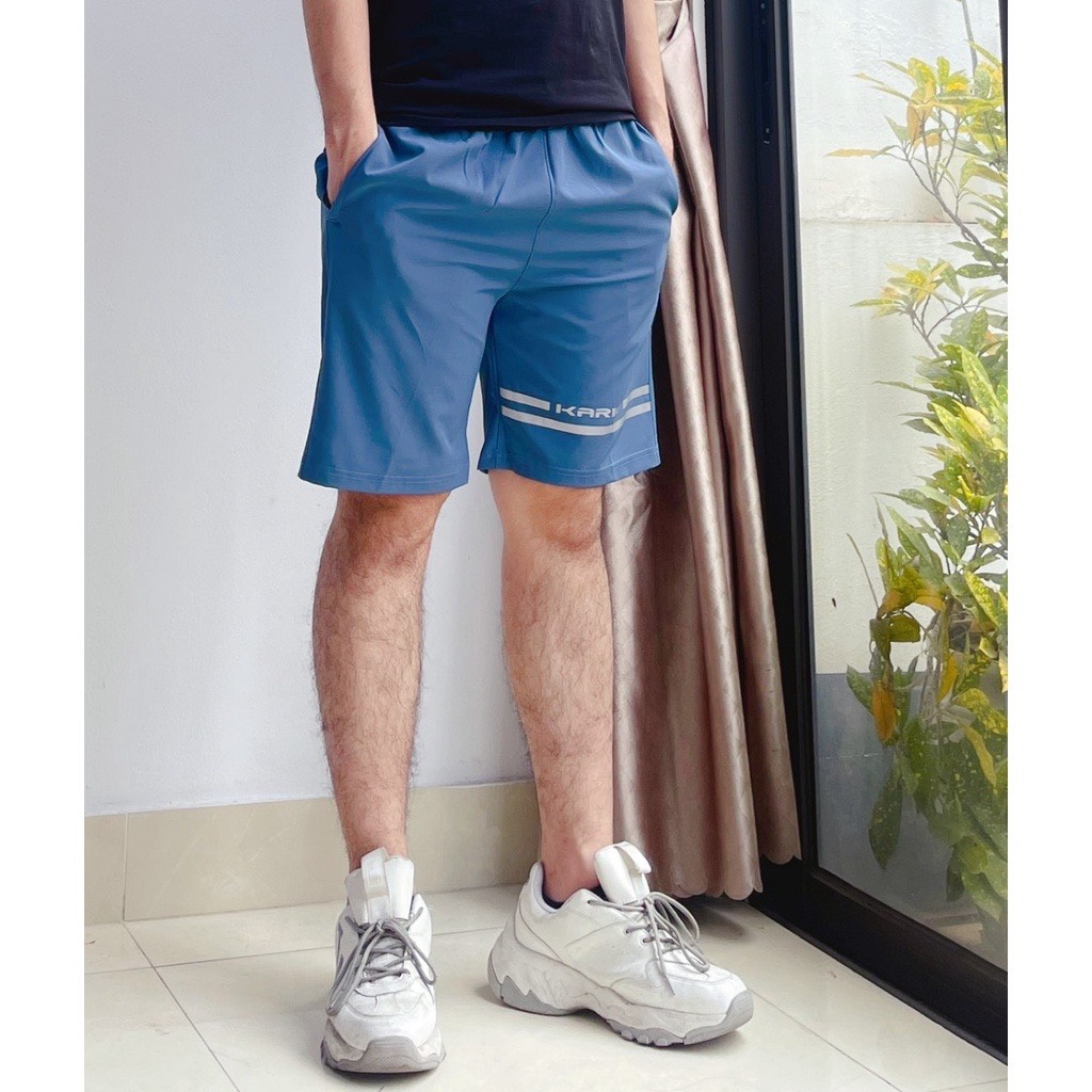 Quần đùi nam thể thao KARIO vải gió co giãn tiện dụng in logo KD30 - Ảnh 2