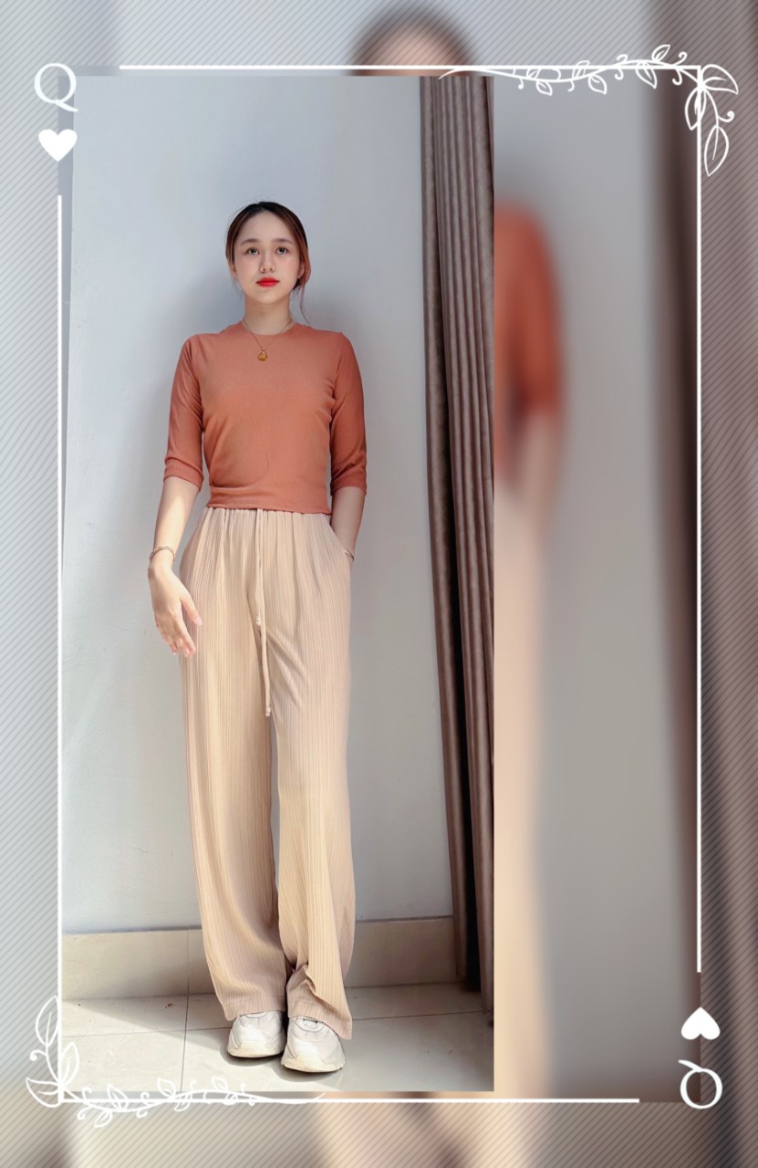 Áo thun tăm croptop nữ VARIO tay lỡ, dáng ôm, phong cách trẻ trung VH101 - Ảnh 3